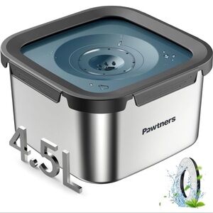 Dog Water Bowl No Spill, 4.5L Stainless Steel Dog Floating Bowl, Slow Water